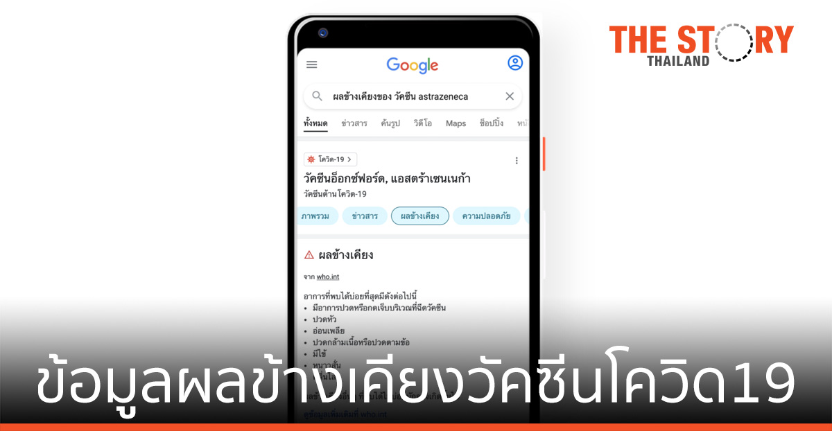 Google ร่วมกับ WHO อัปเดตข้อมูล ผลข้างเคียงของวัคซีนโควิด-19