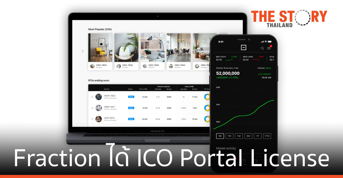 Fraction ได้ ICO Portal License จาก ก.ล.ต. จับมือ 3 อสังหาฯ ยักษ์ใหญ่ เตรียมออกโทเคนดิจิทัล