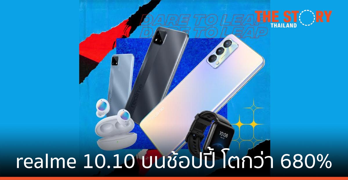 Realme ครองแชมป์อันดับ 1 ยอดขายโตกว่า 680% กับแคมเปญ realme 10.10 บนช้อปปี้
