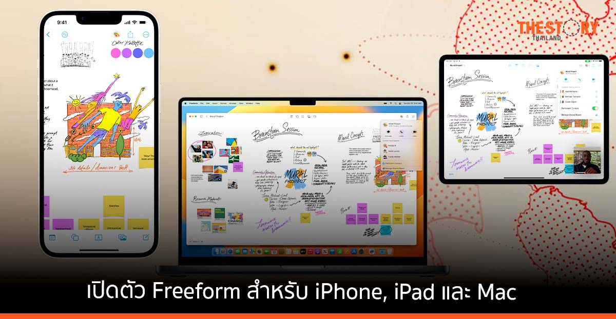 Apple เปิดตัว Freeform สำหรับ iPhone, iPad และ Mac เพื่อการสร้างสรรค์และการระดมสมองร่วมกัน