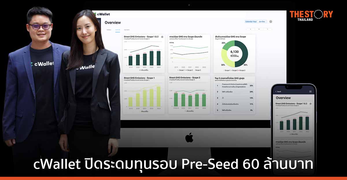 cWallet ปิดระดมทุนรอบ Pre-Seed มูลค่า 60 ล้านบาท พาองค์กรไทยสู่ธุรกิจคาร์บอนต่ำ