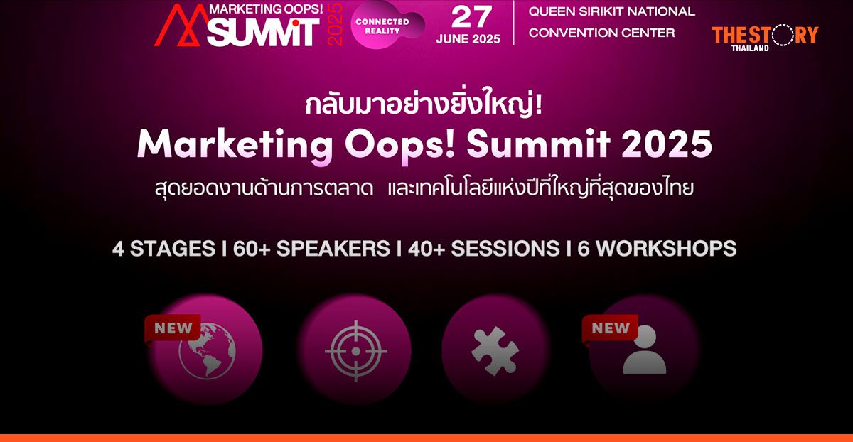 กลับมาอย่างยิ่งใหญ่! Marketing Oops! Summit 2025 – 27 มิ.ย. นี้ ณ ศูนย์ประชุมแห่งชาติสิริกิติ์