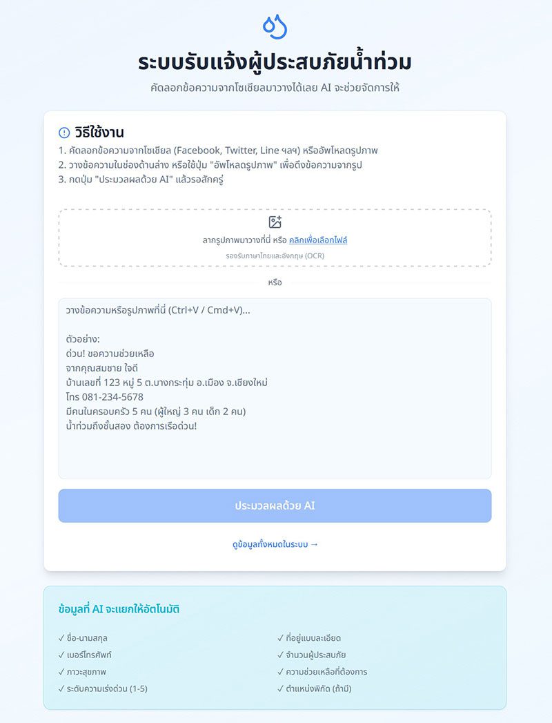 ‘Thai Flood Help’ ใช้ AI ชี้เป้ากู้ภัยน้ำท่วมใต้
