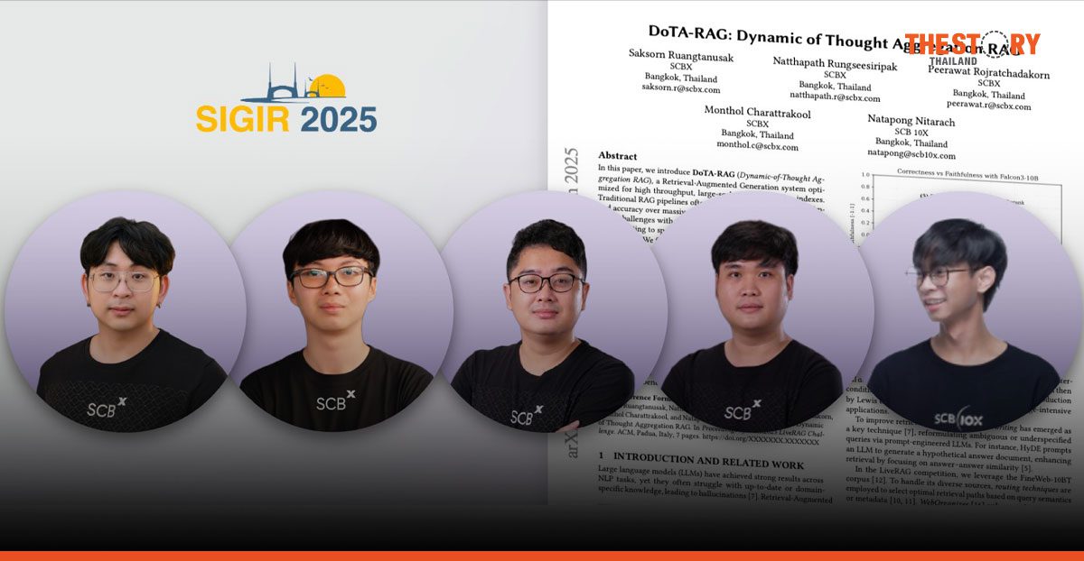 SCBX คว้าอันดับ 5 ‘ACM SIGIR 2025’ โชว์ศักยภาพ AI สร้างระบบ RAG ขนาดใหญ่ ชนะทีมอุตสาหกรรมทั่วโลก